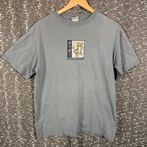 Disney Tigger Graphic‎ T-Shirt Blue Gray Japanese Kanji Winnie the Pooh Tee Med